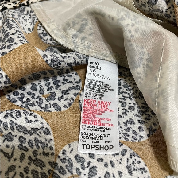 Topshop leopard frill ruffle cropped pants size 6 - Picture 6 of 7